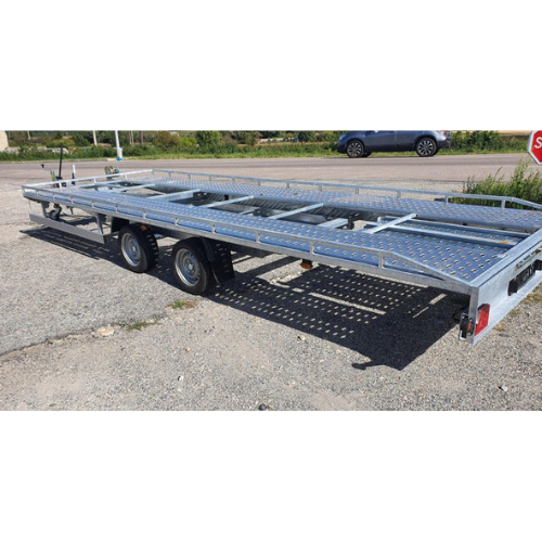 Reboque que transporta carros 3500 kg com inclinação hidráulica + rampas longas de 5 ou 6 m disponíveis